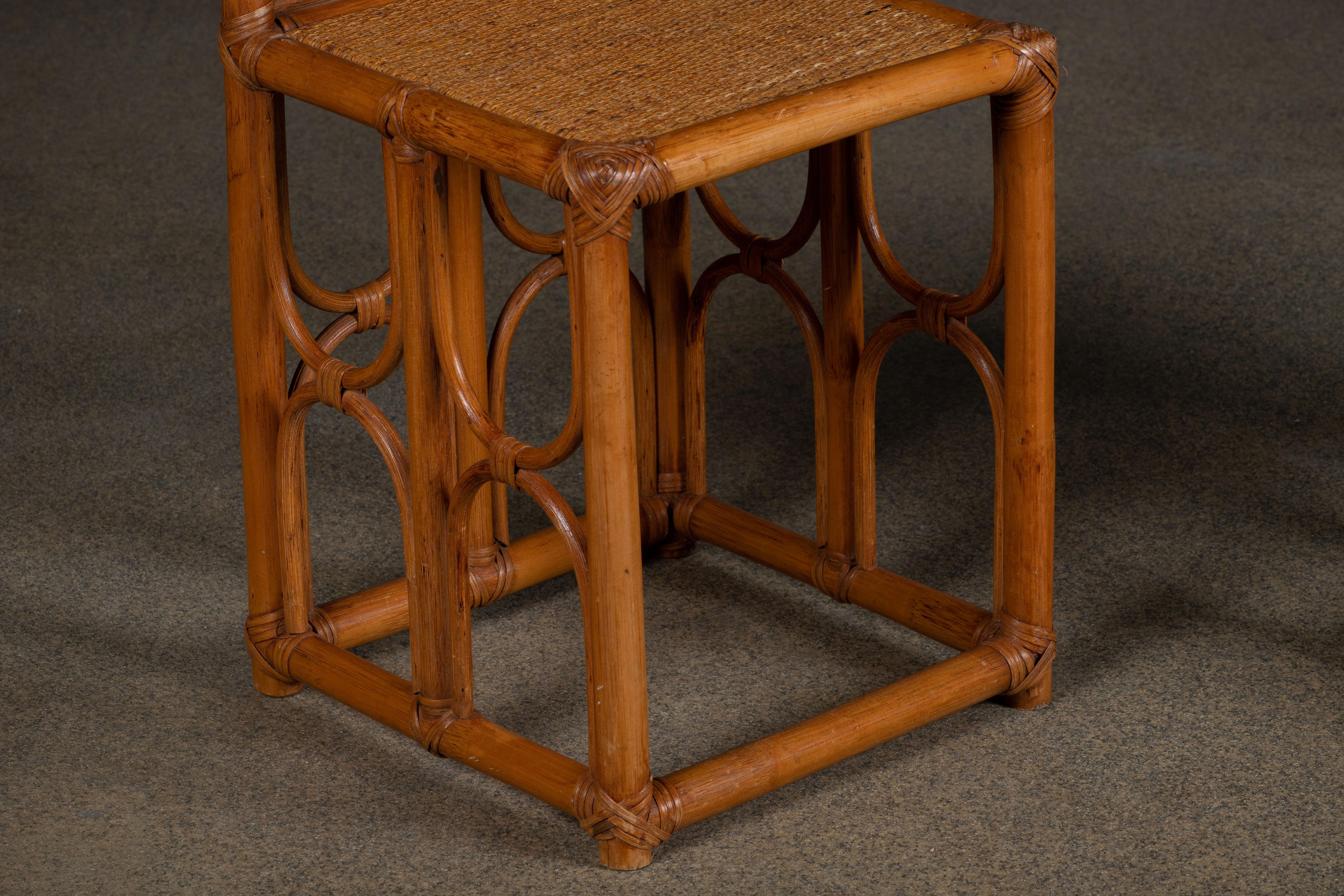 Rattan Albini Inspired pair of Side Table or End Table, Italy, 1960s 2