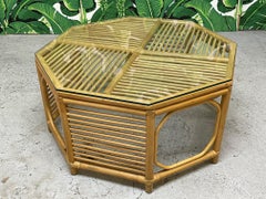 Rattan Albini Style Octagonal Coffee Table