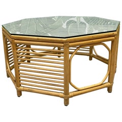 Rattan Albini Style Octagonal Coffee Table