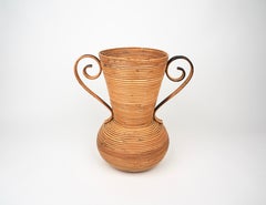 Rattan-Amphorenvase von Vivai del Sud, Italien, 1960er Jahre