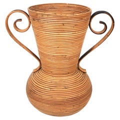 Rattan Amphora Vase by Vivai del Sud, Italy, 1960s