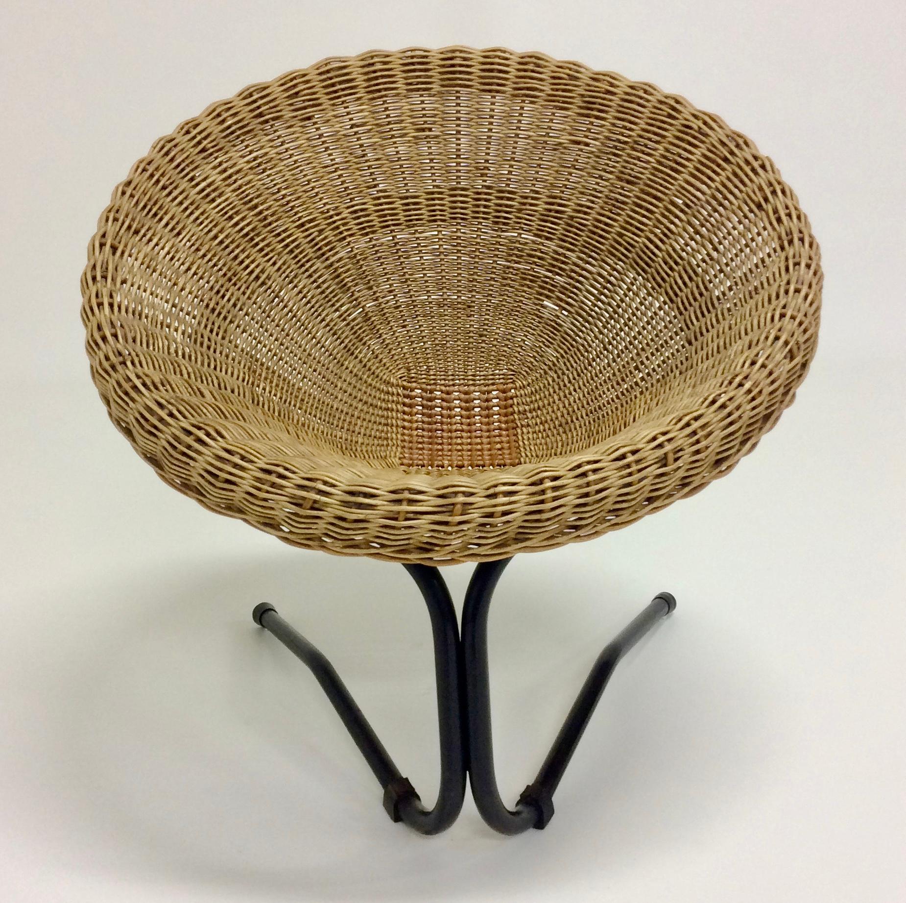 Mid-Century Modern Rattan and Bamboo Armchair, circa 1960, Italy