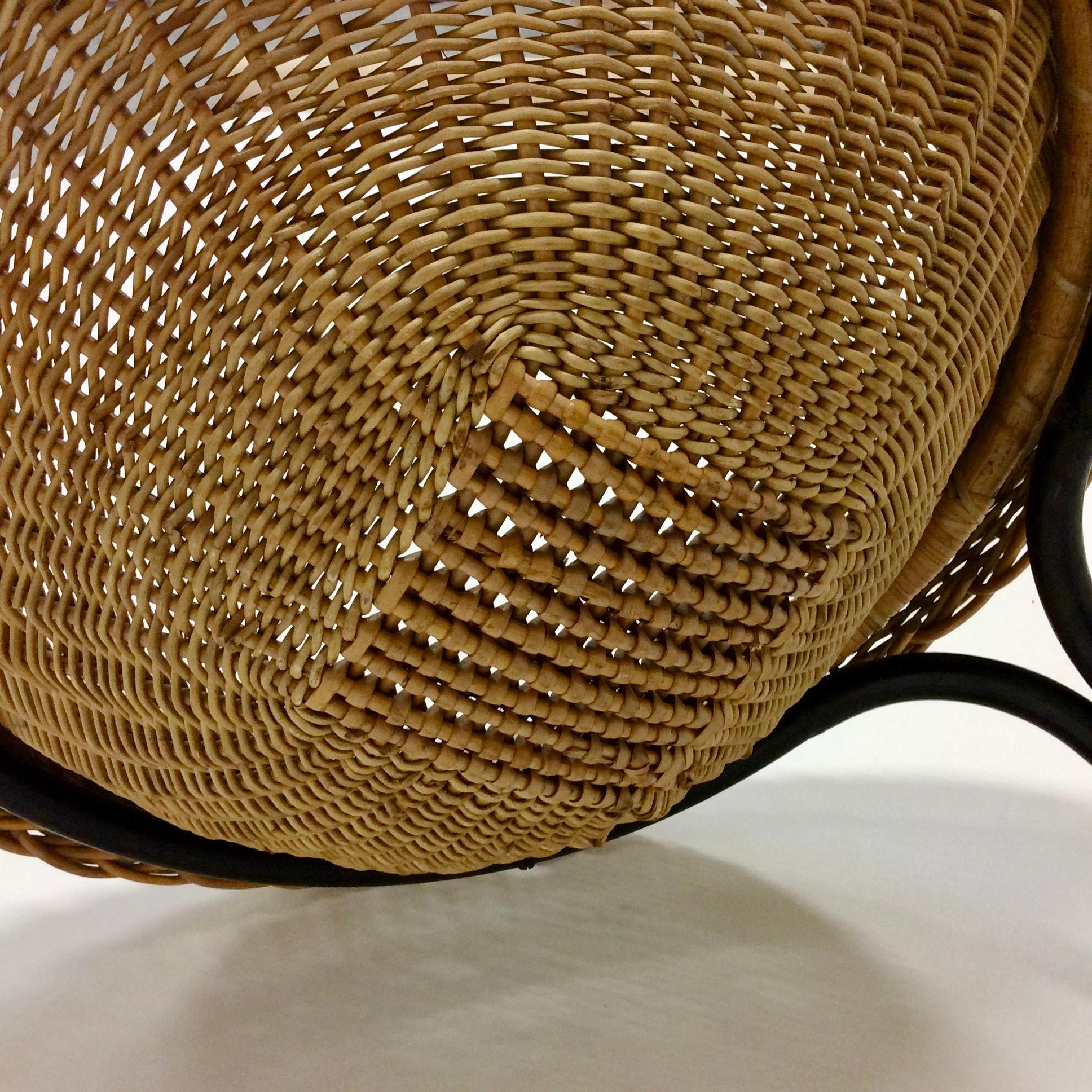 Mid-20th Century Rattan and Bamboo Armchair, circa 1960, Italy