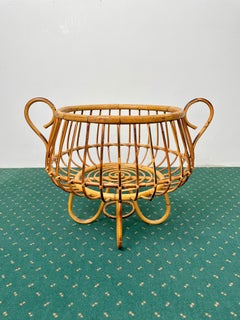 Rattan and Bamboo Basket, Italy, 1960s