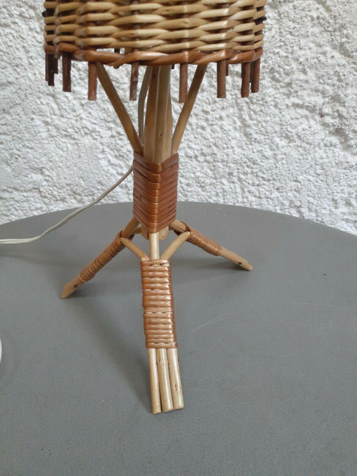 Rattan and Bamboo Lamp, circa 1950-1960 In Good Condition In Saint-Ouen, FR
