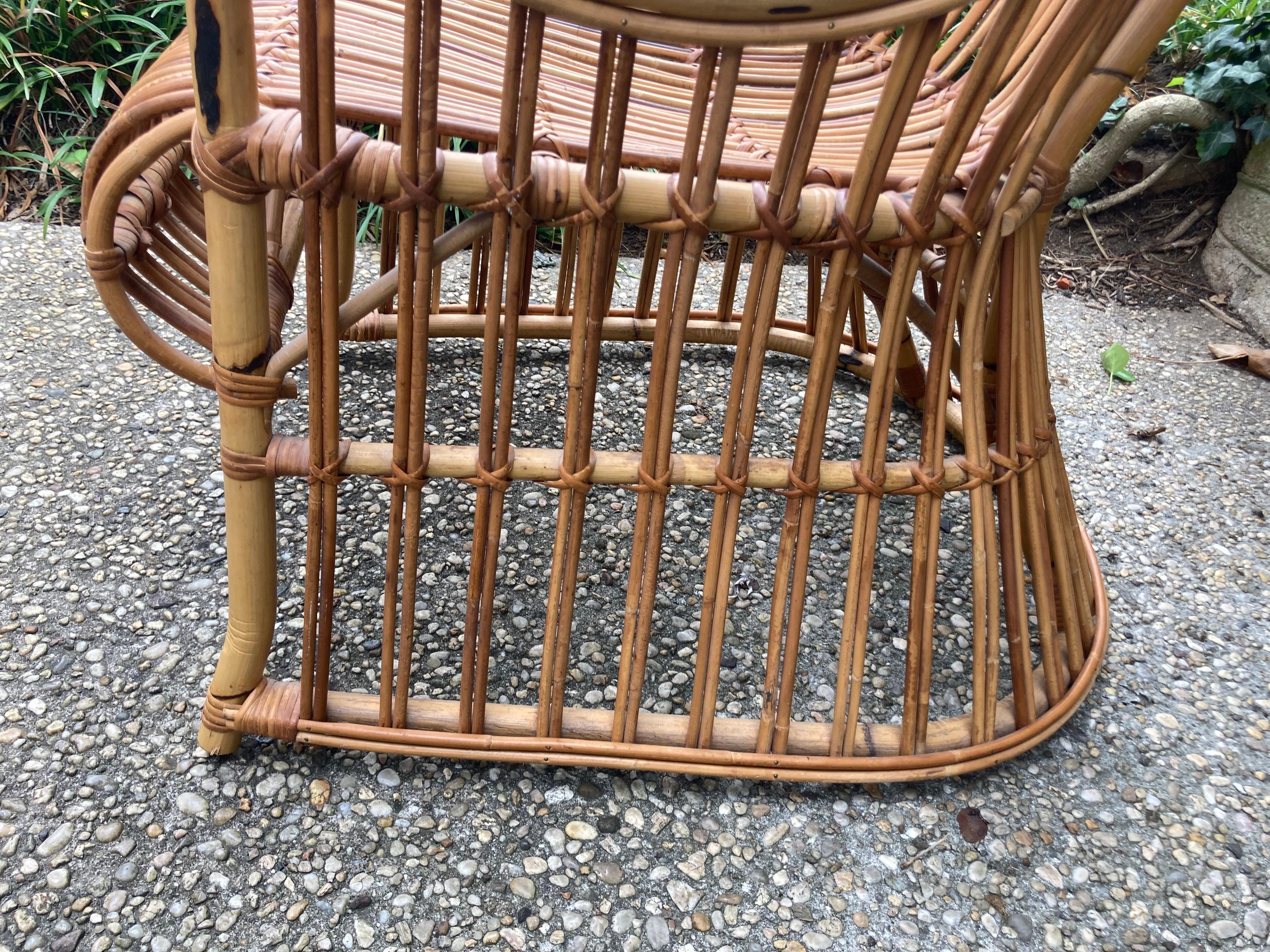 Rattan and Bamboo Porter's Chair For Sale 4