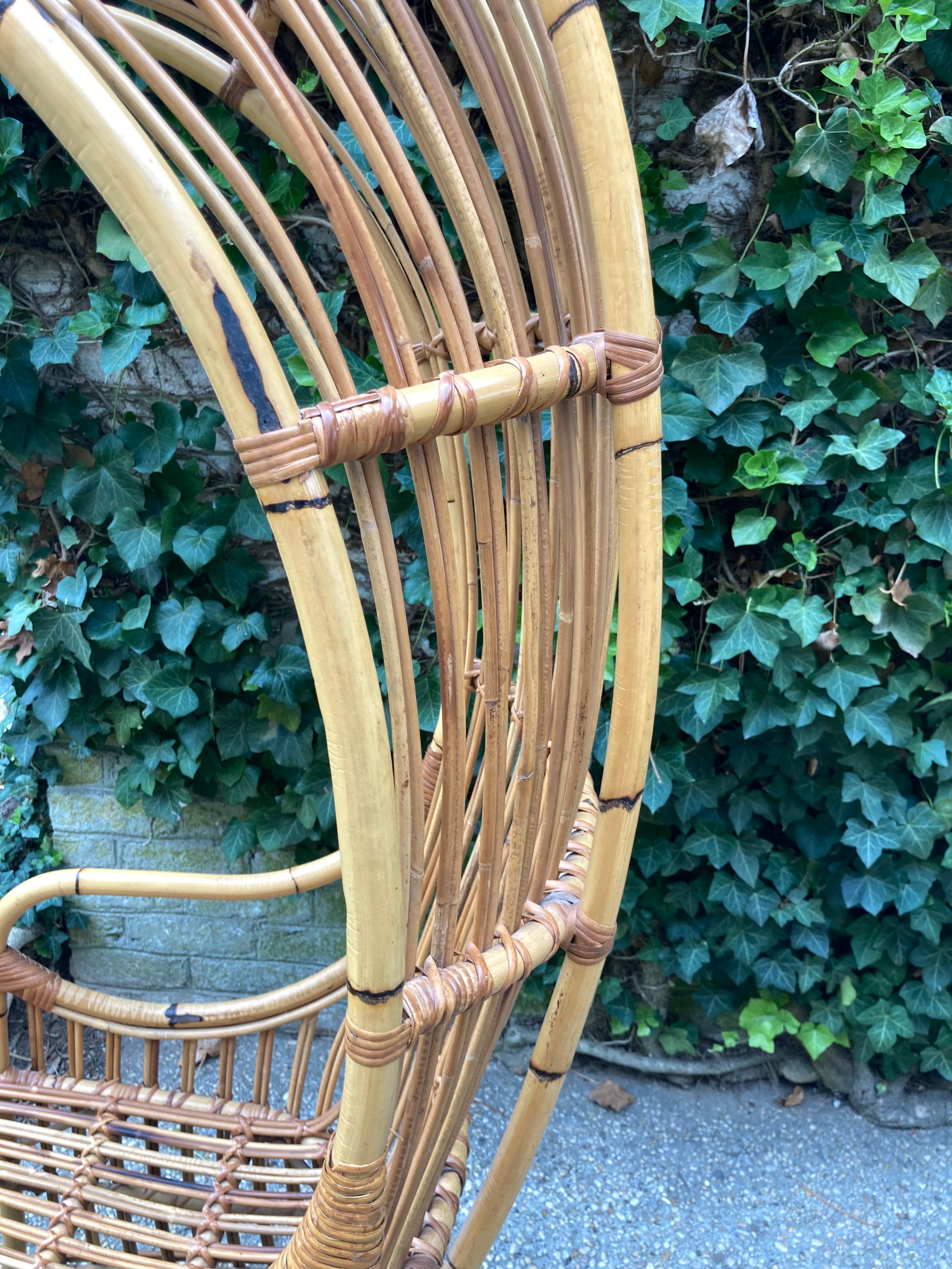 Rattan and Bamboo Porter's Chair For Sale 1