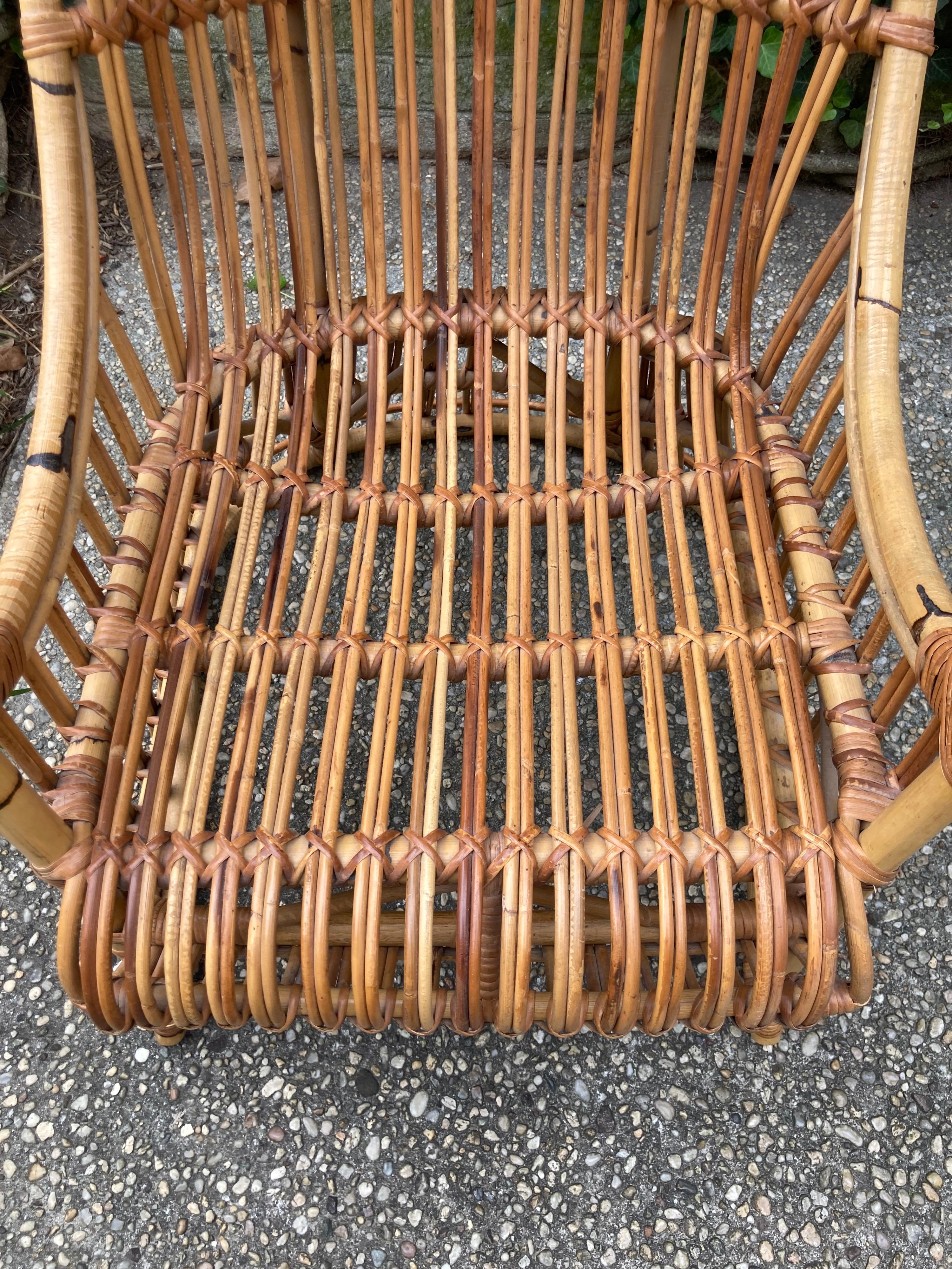 Rattan and Bamboo Porter's Chair For Sale 2