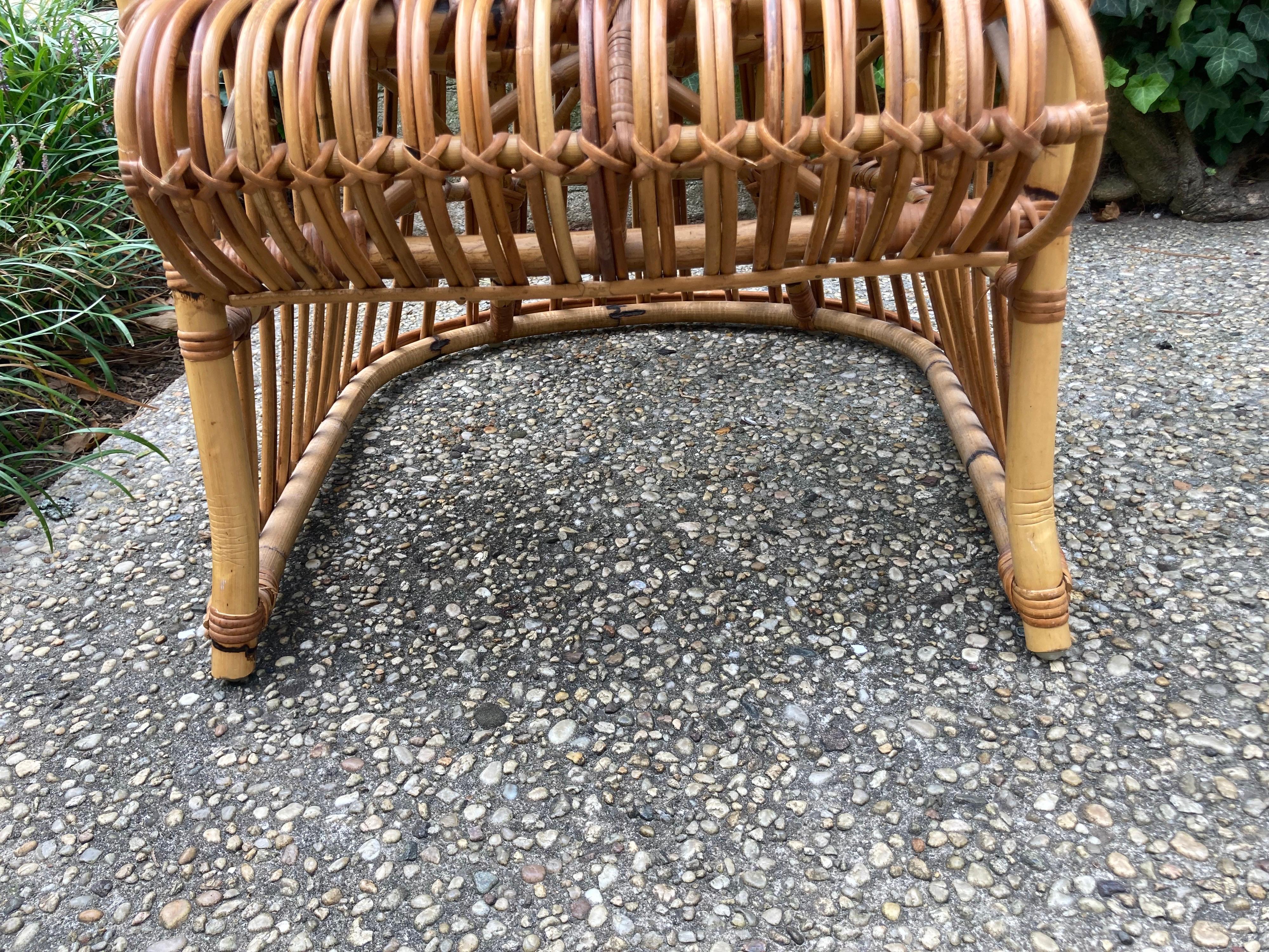 Rattan and Bamboo Porter's Chair For Sale 3