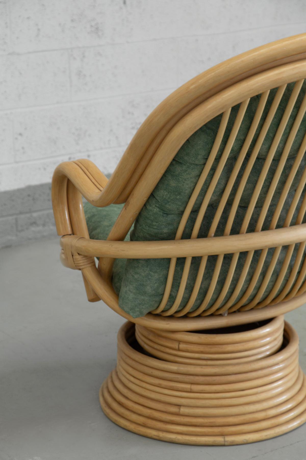 Sillones balancín de ratán y bambú atribuidos a Axel Enthoven Italian en venta