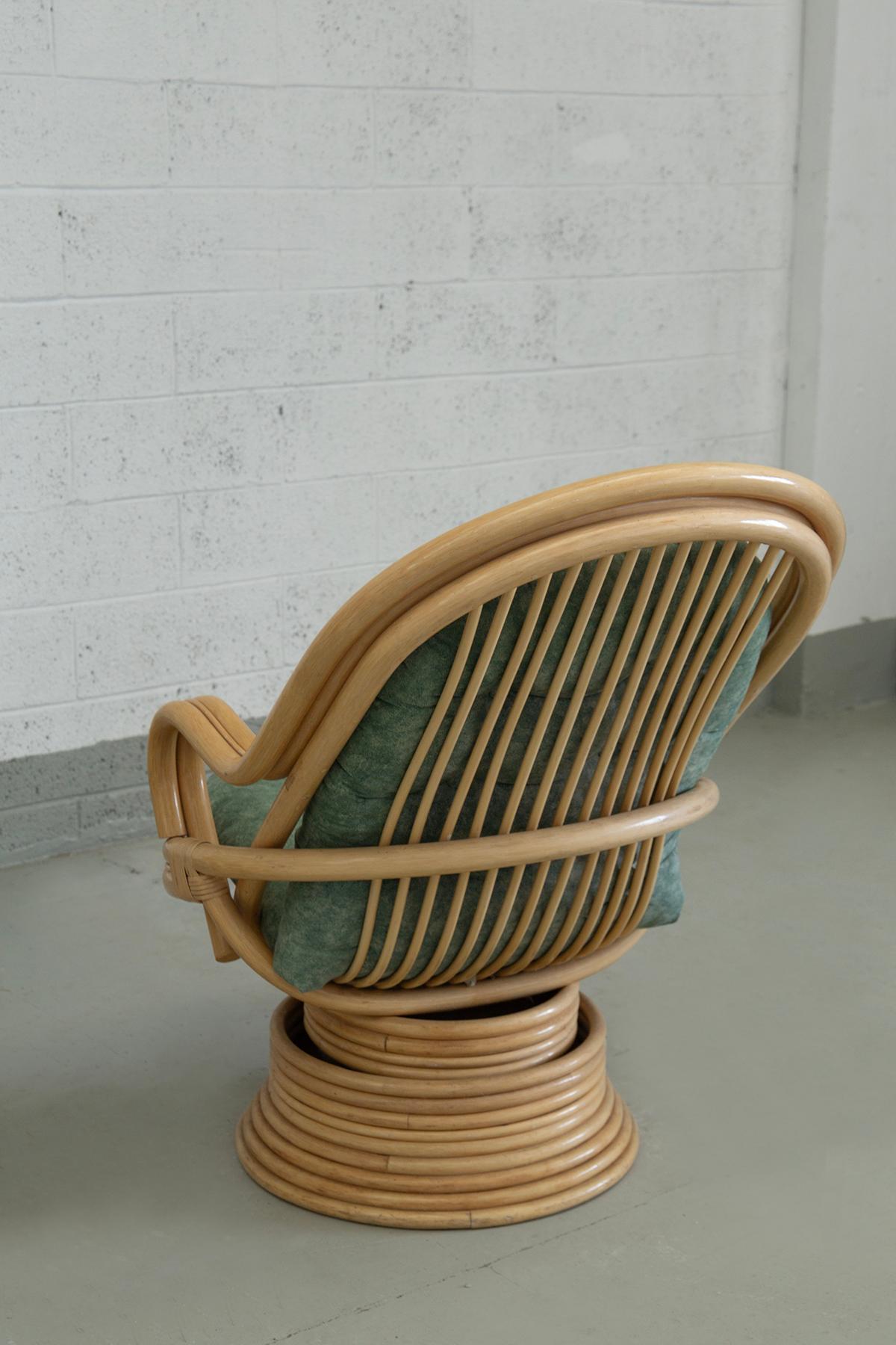 Sillones balancín de ratán y bambú atribuidos a Axel Enthoven en venta 1