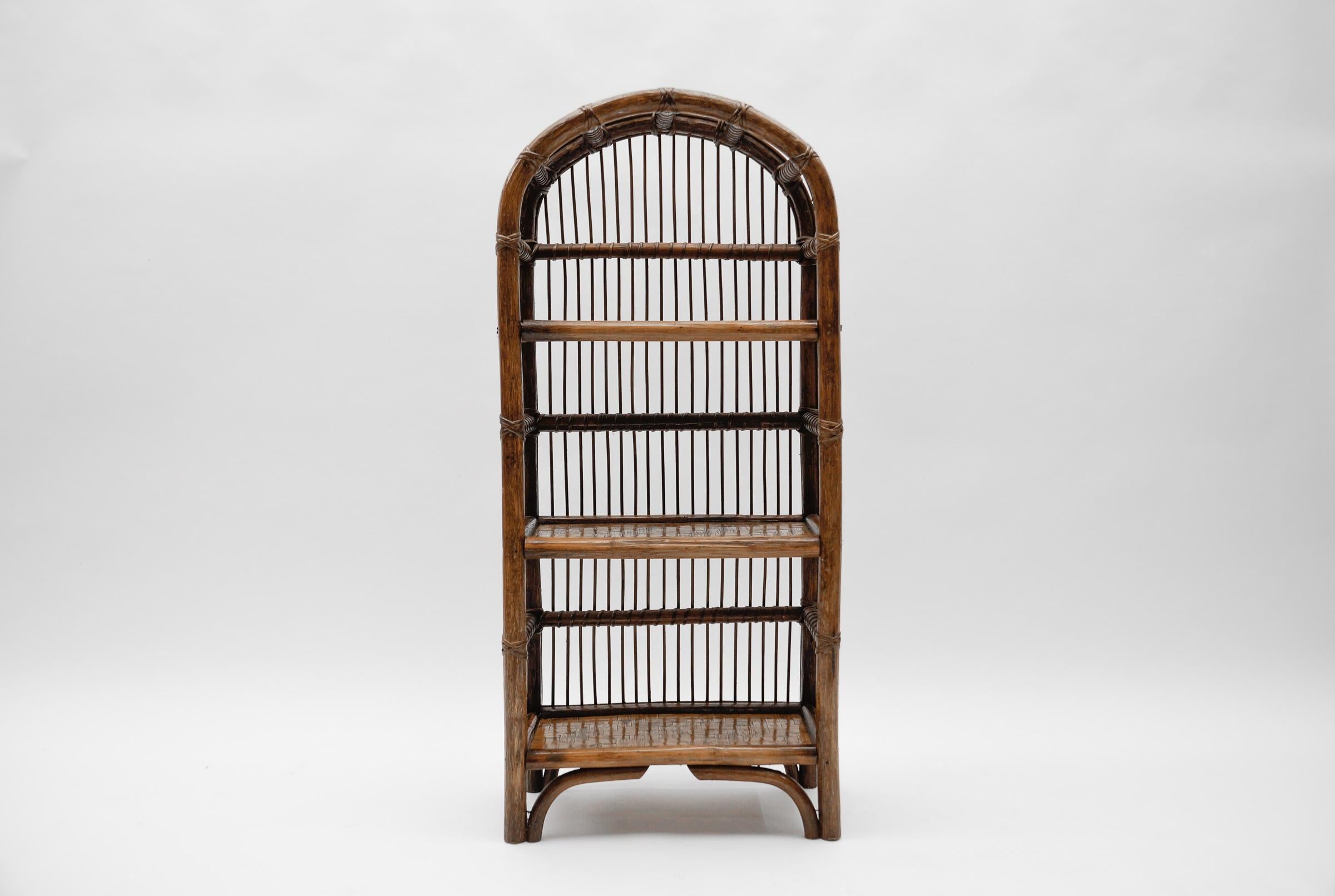 Rattan and Bamboo Shelf, Italy 1960s In Good Condition For Sale In Nürnberg, Bayern