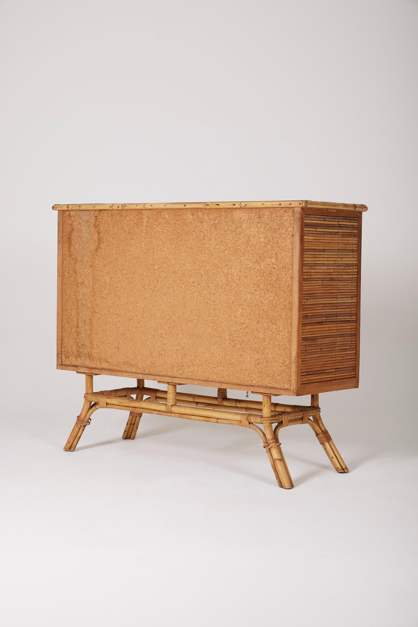 Mid-20th Century Rattan and bamboo sideboard