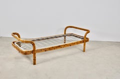 Rattan and Bamboo Single Bed, 1960s