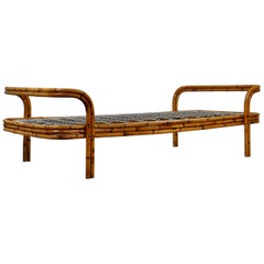 Rattan and Bamboo Single Bed, 1960s