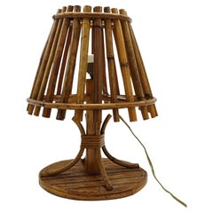 Tischlampe aus Rattan und Bambus, Italien, 1960er-Jahre