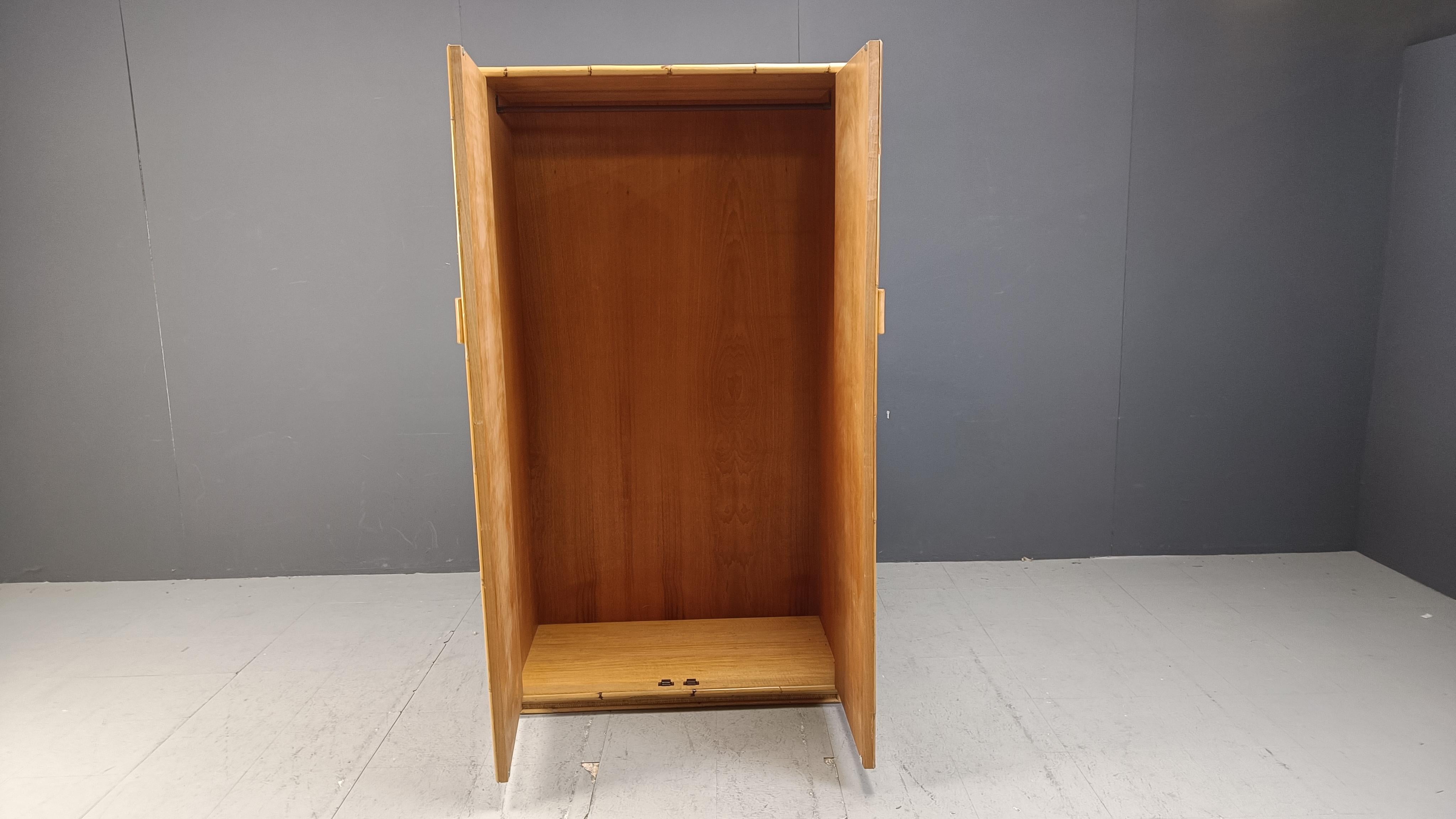 Rattan and bamboo wardrobe, 1970s 2
