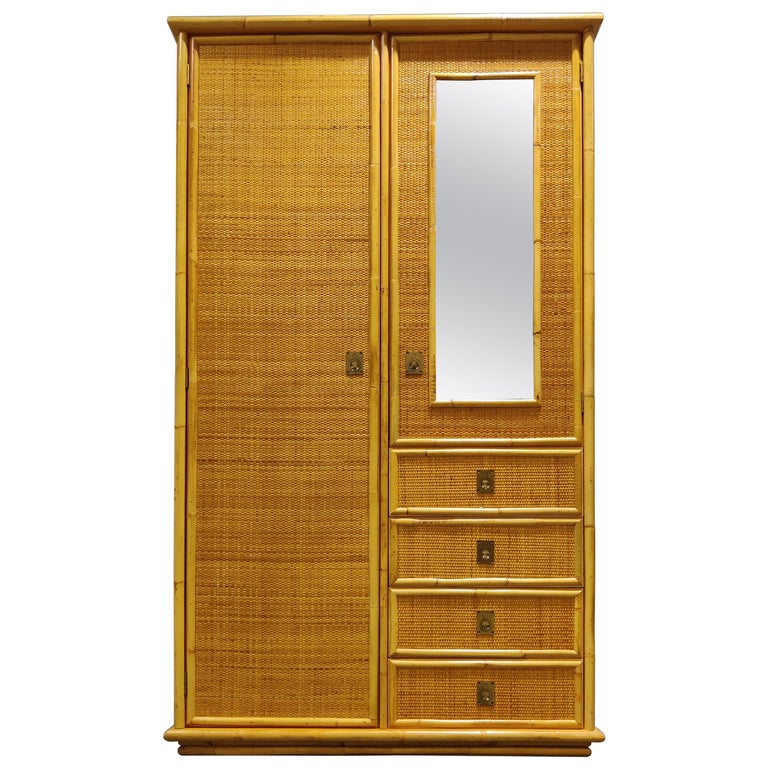 Rattan and Bamboo Wardrobe by Dal Vera, 1960s at 1stDibs