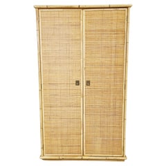 Vintage Rattan and Bamboo Wardrobe by Dal Vera, 1960s