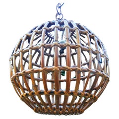 Rattan and bambù pendant / lantern lamp