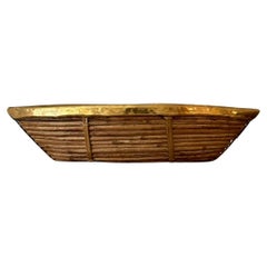 Panier en rotin et laiton
