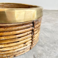 Rattan and Brass Bowl i, 1960s Italy