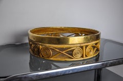 Tafelaufsatz aus Rattan und Messing, Italien, 1970