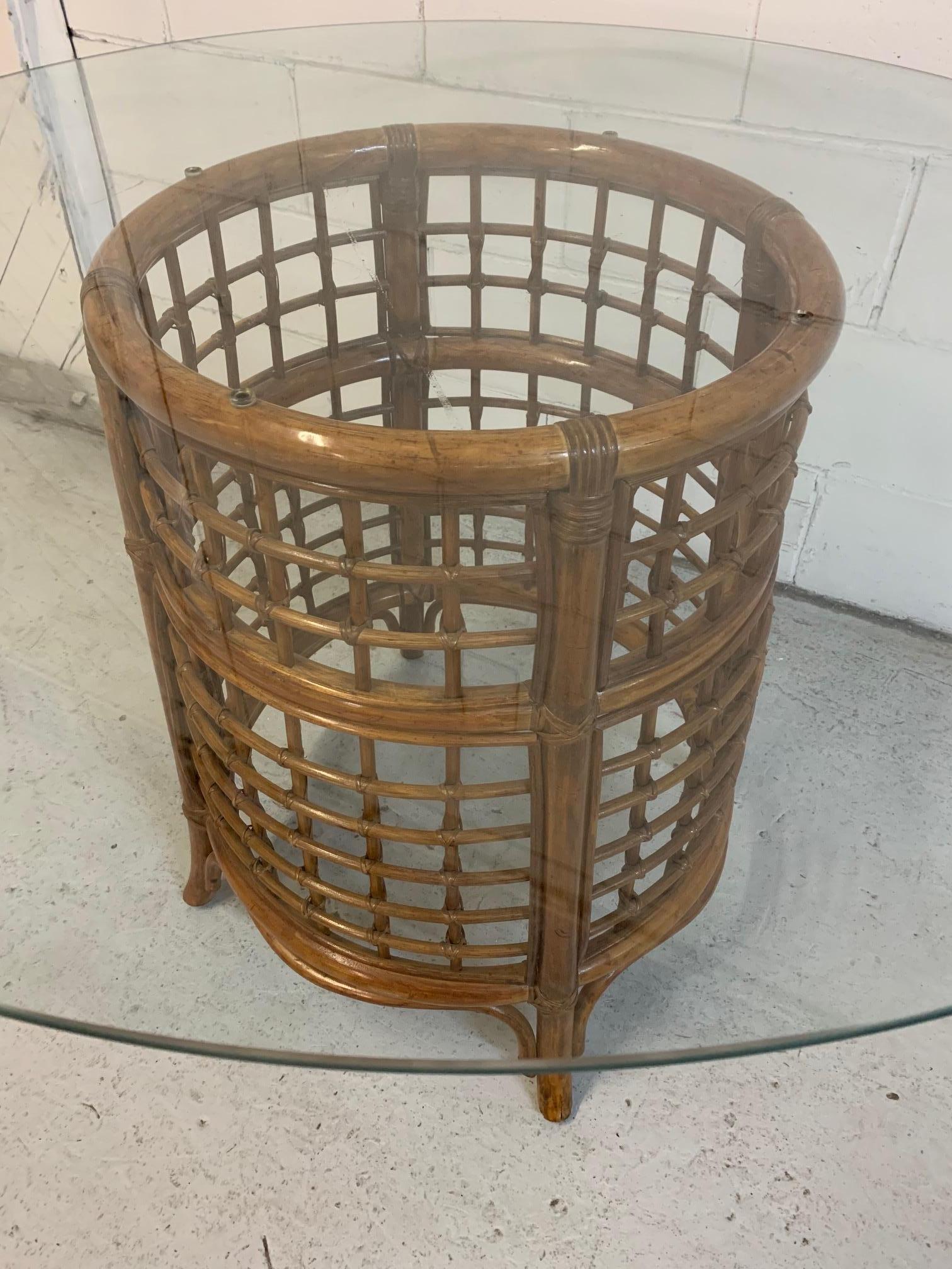 Late 20th Century Rattan Fretwork Dining Table