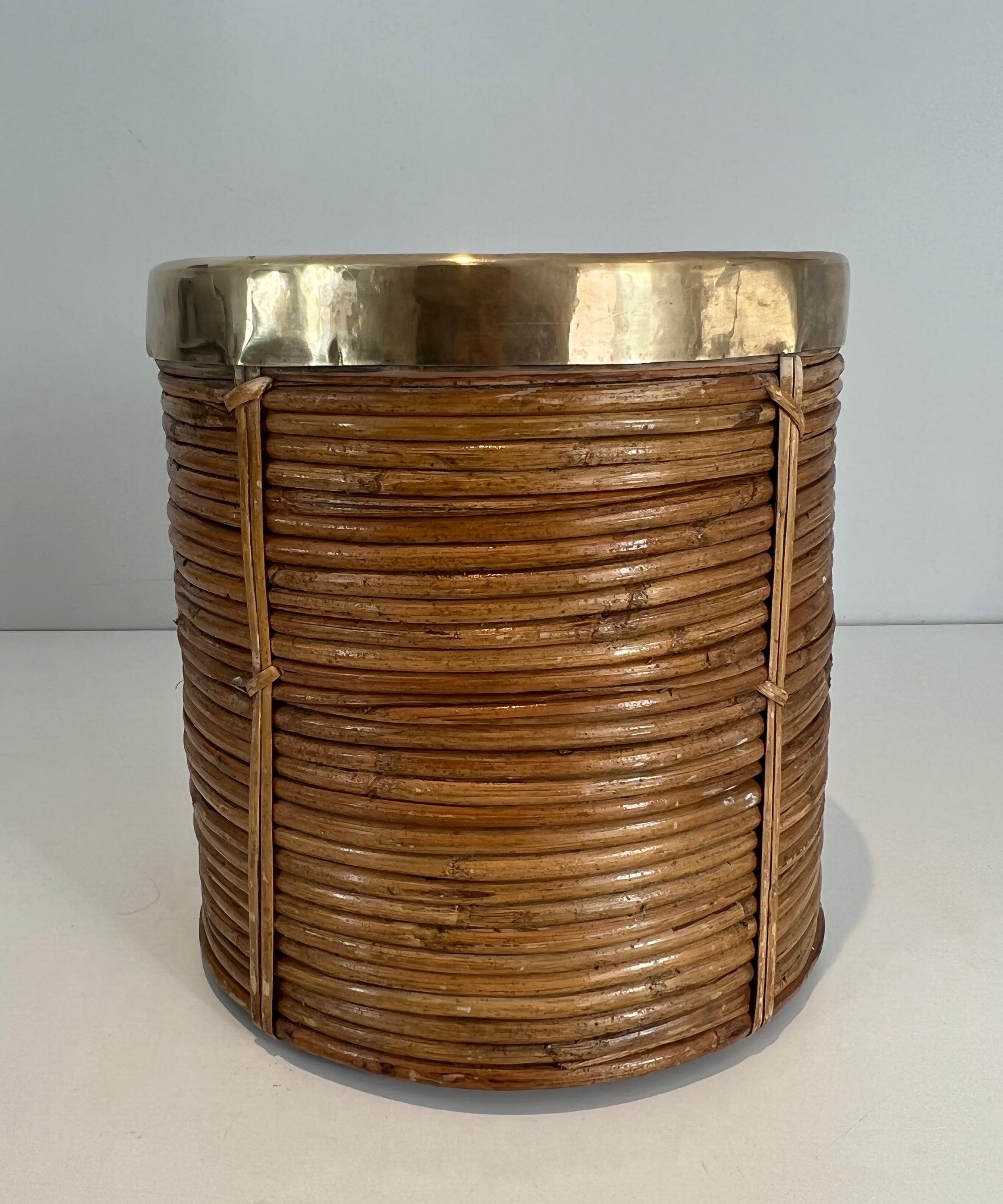 Cestino in rattan e ottone 6