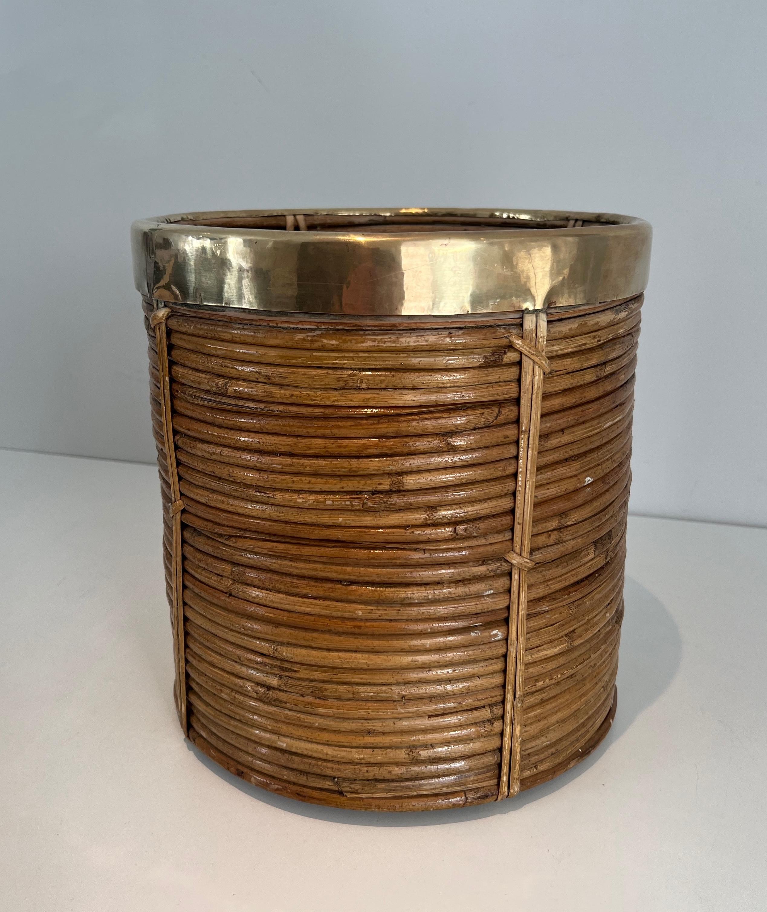 Cestino in rattan e ottone 7