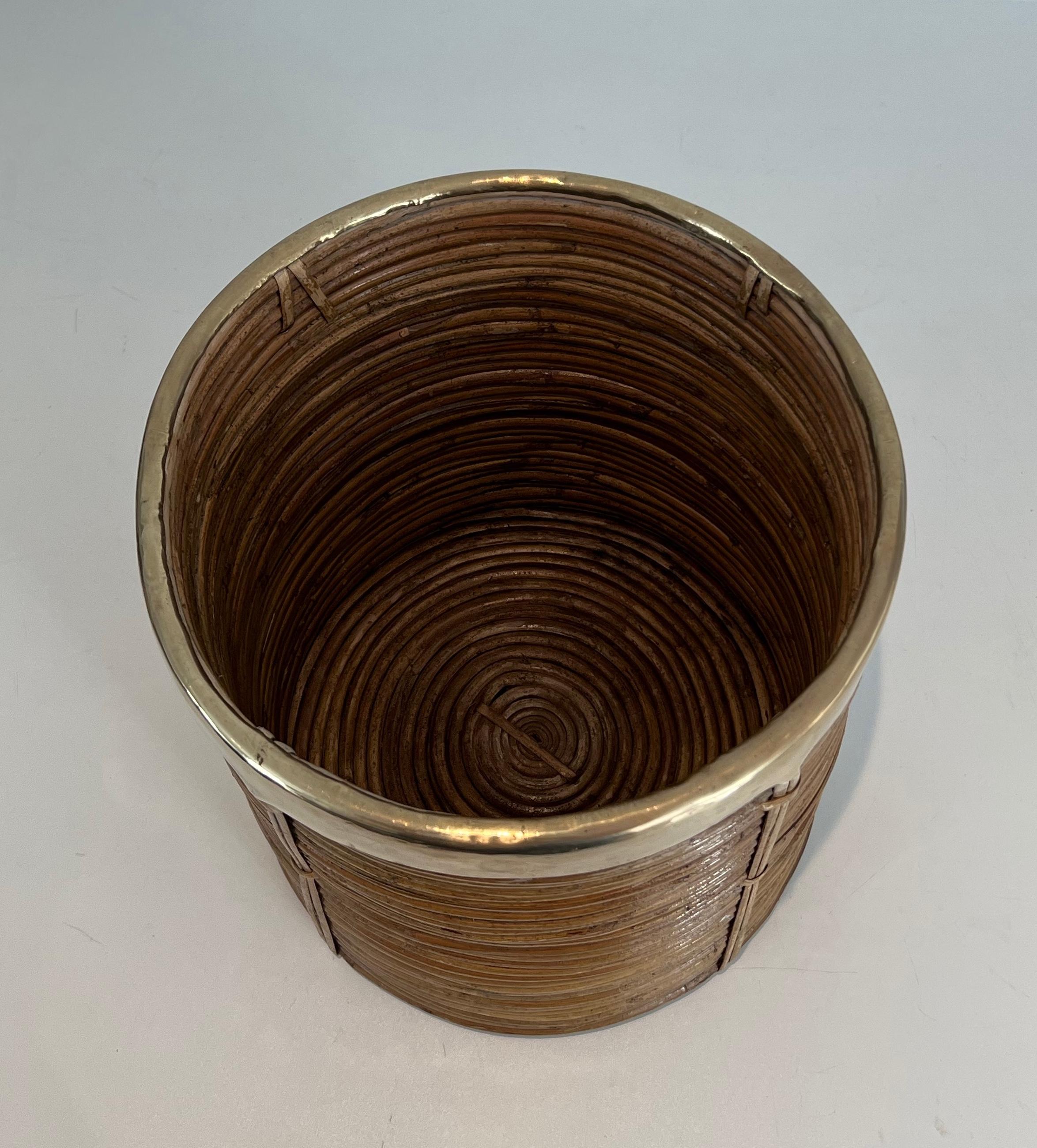 Cestino in rattan e ottone 8
