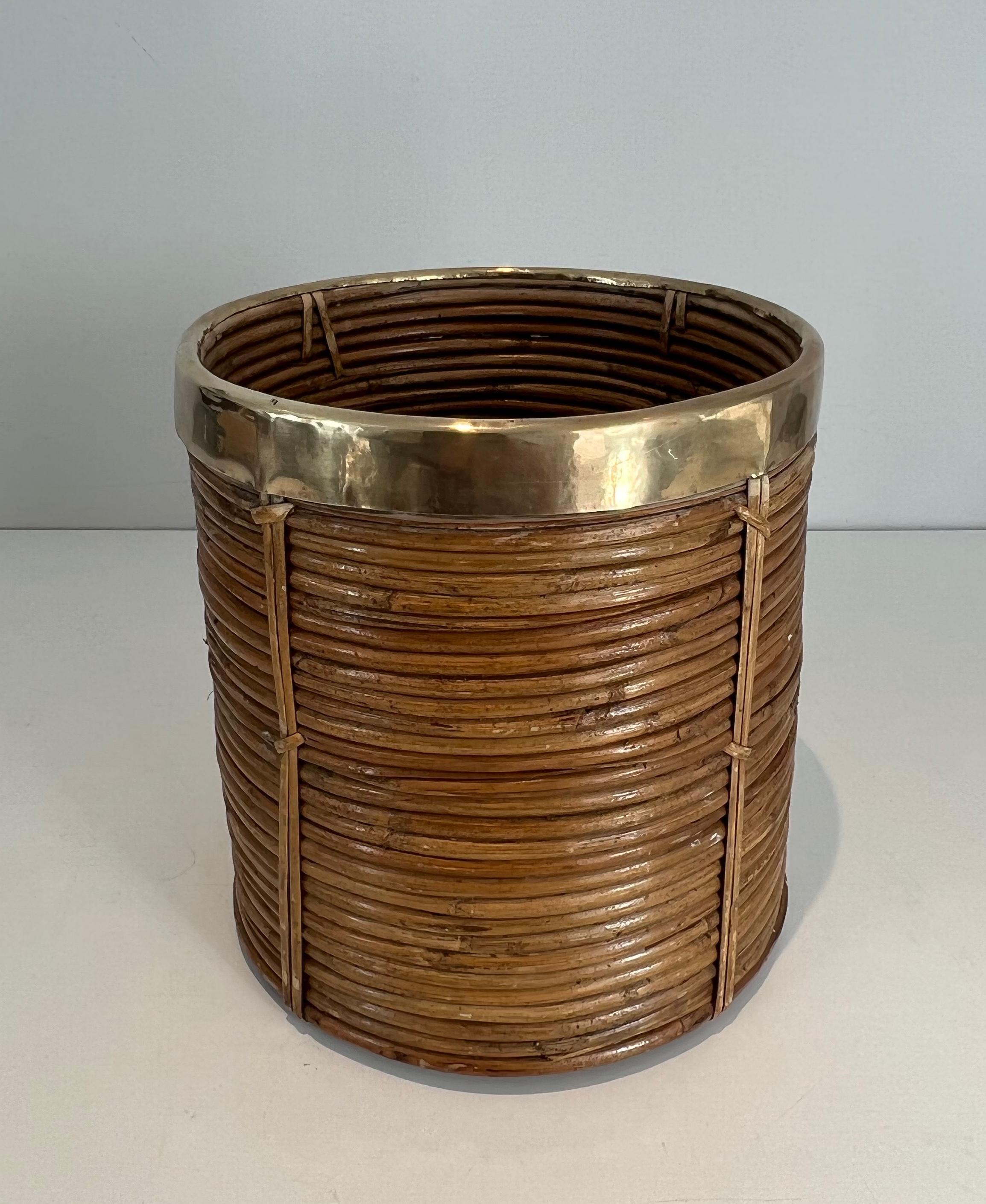 Cestino in rattan e ottone 10
