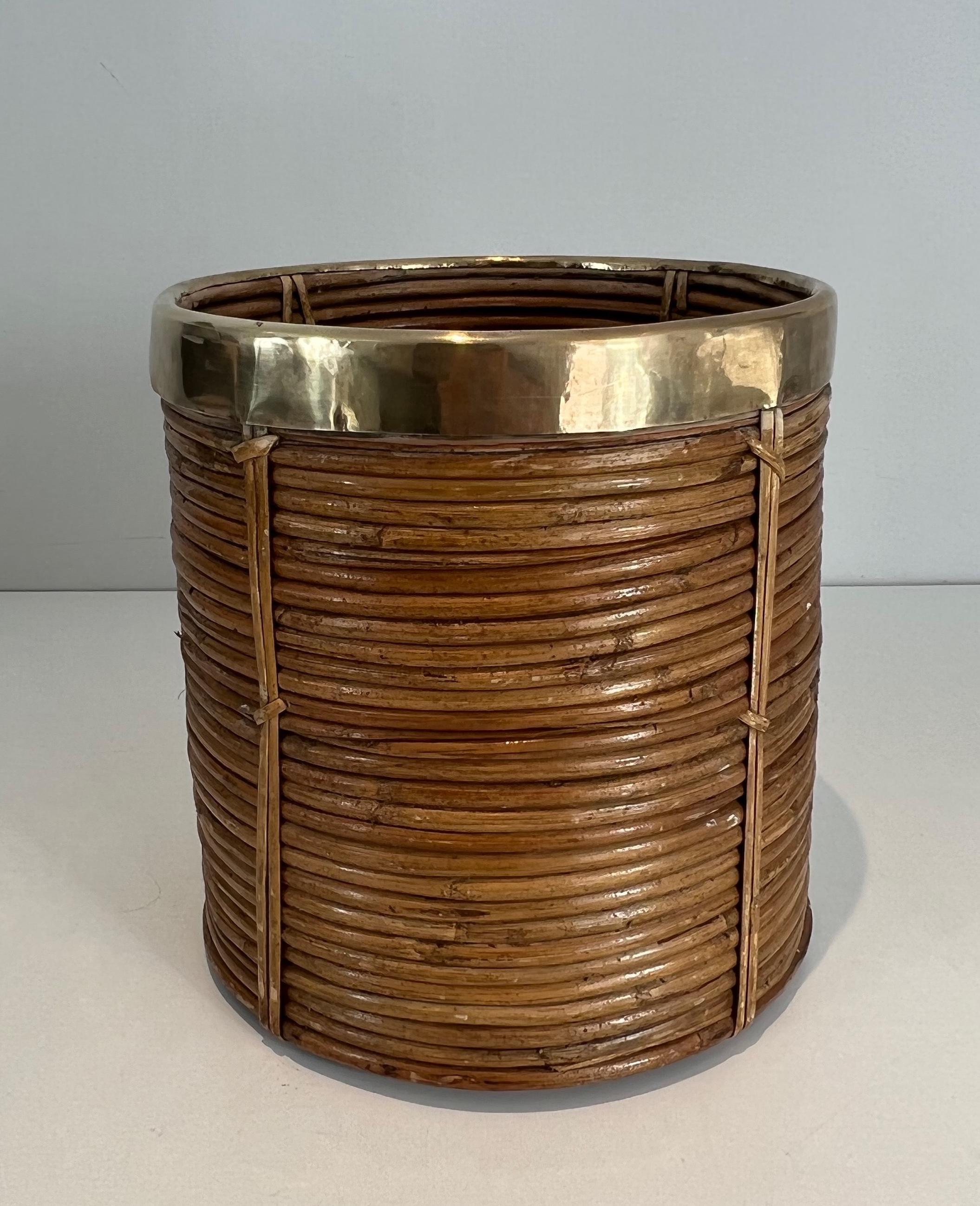 Cestino in rattan e ottone 11