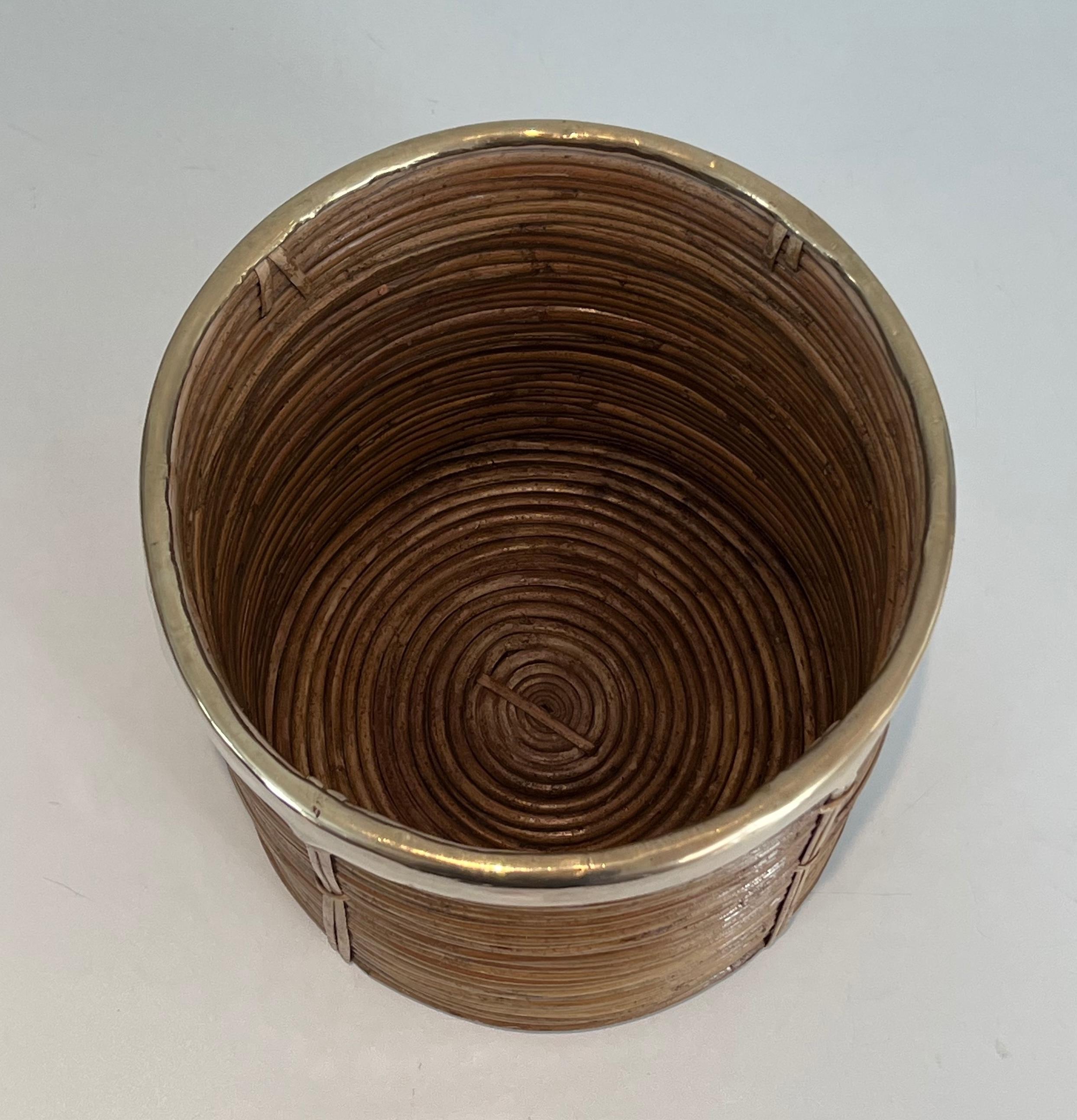 Cestino in rattan e ottone 2