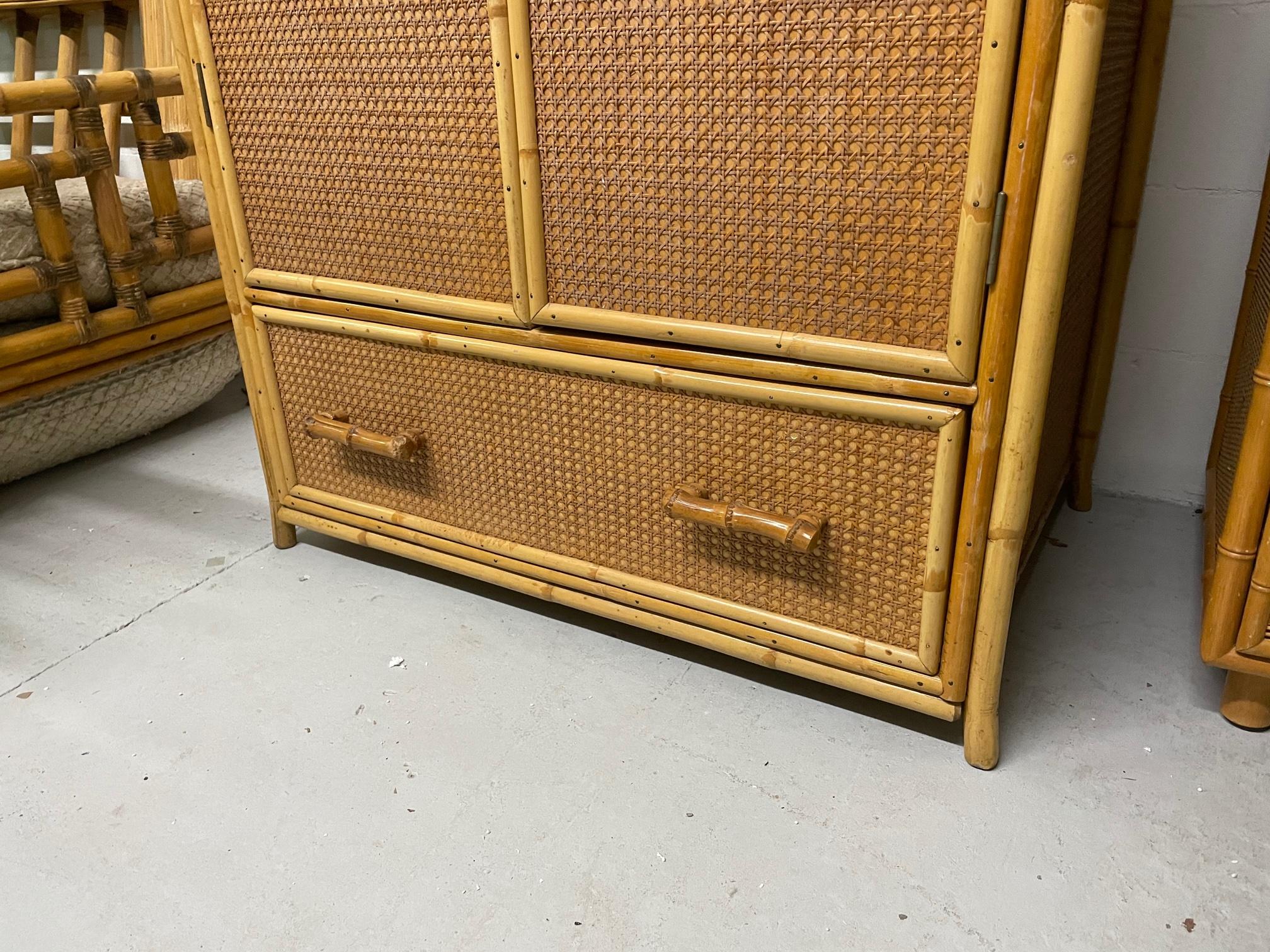 large rattan wardrobe