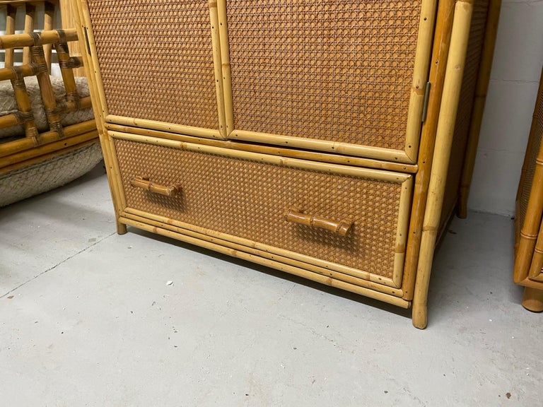 Rattan and Cane Large Armoire or Wardrobe at 1stDibs rattan armoire