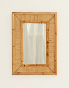 Rattan and Cane Wall Mirrors from 1970's, Spain
