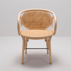 Rattan and Canne Armchair French Modern Design