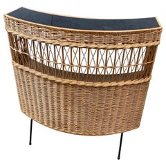 Rattan and Ceramic Bar