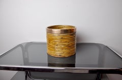 Rattan and Copper Basket, Italy, 1970