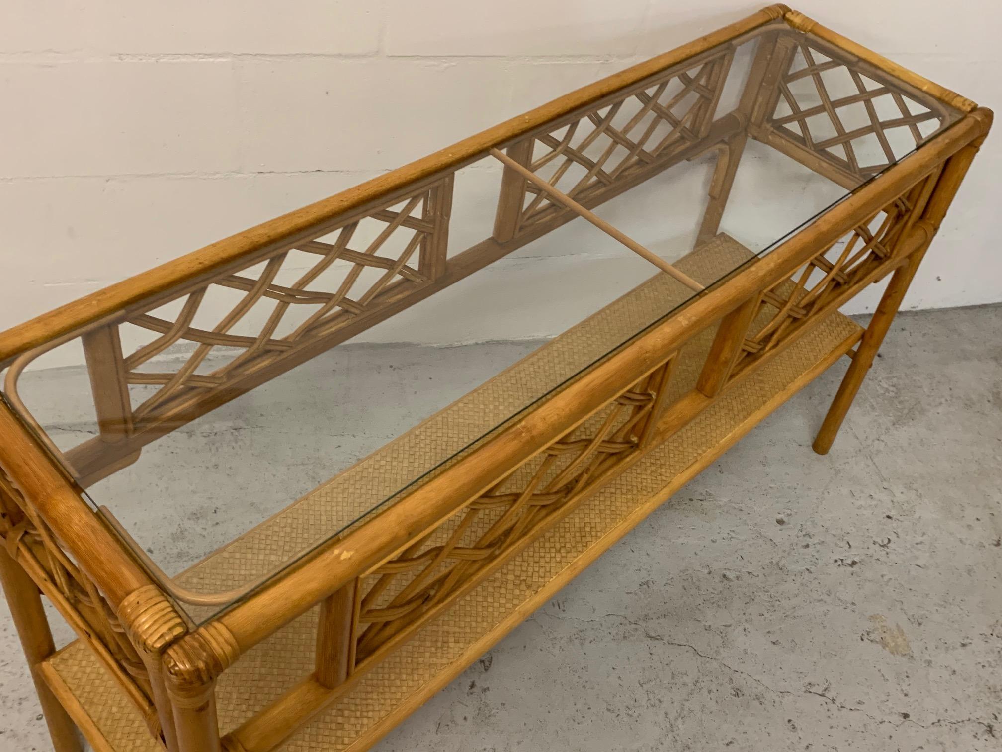 rattan sofa table
