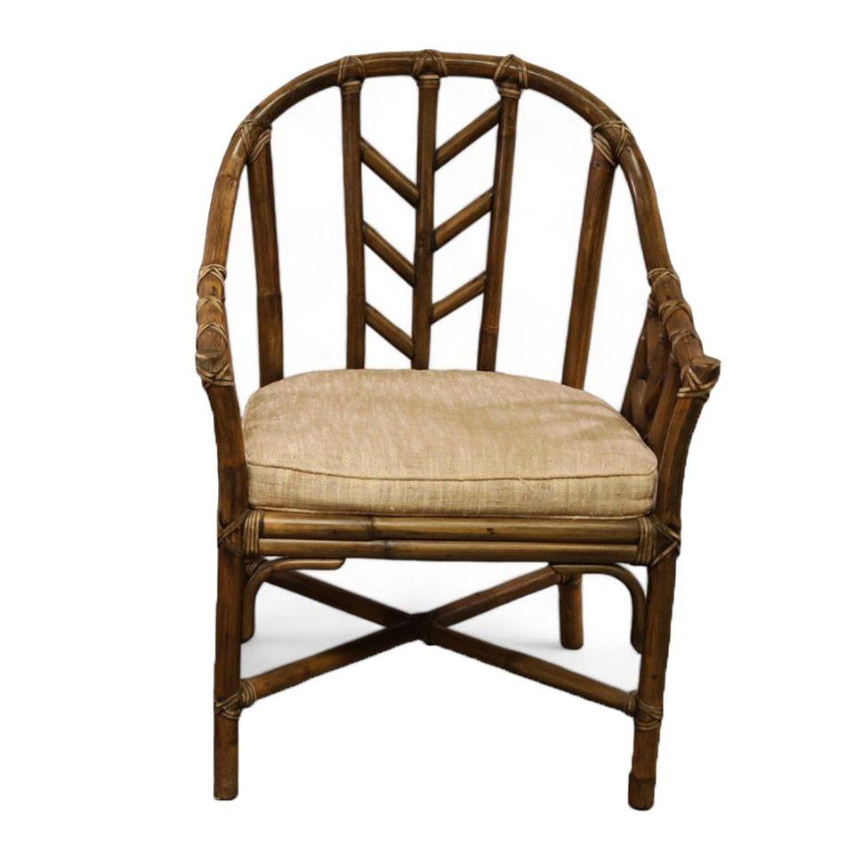 Rattan and Leather M-71 Occasional Chair by Elinor McGuire, Pair 1