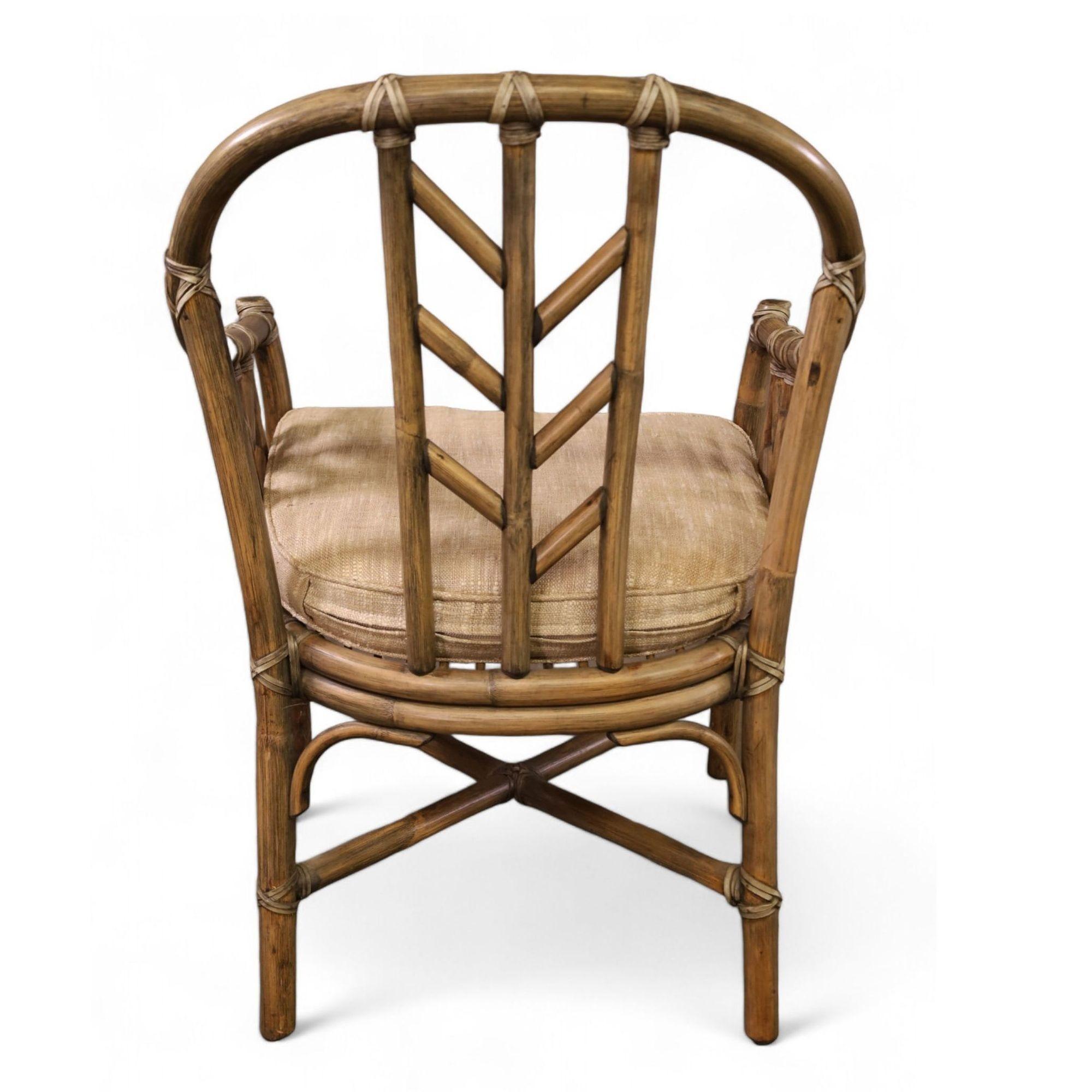 Rattan and Leather M-71 Occasional Chair by Elinor McGuire, Pair 3