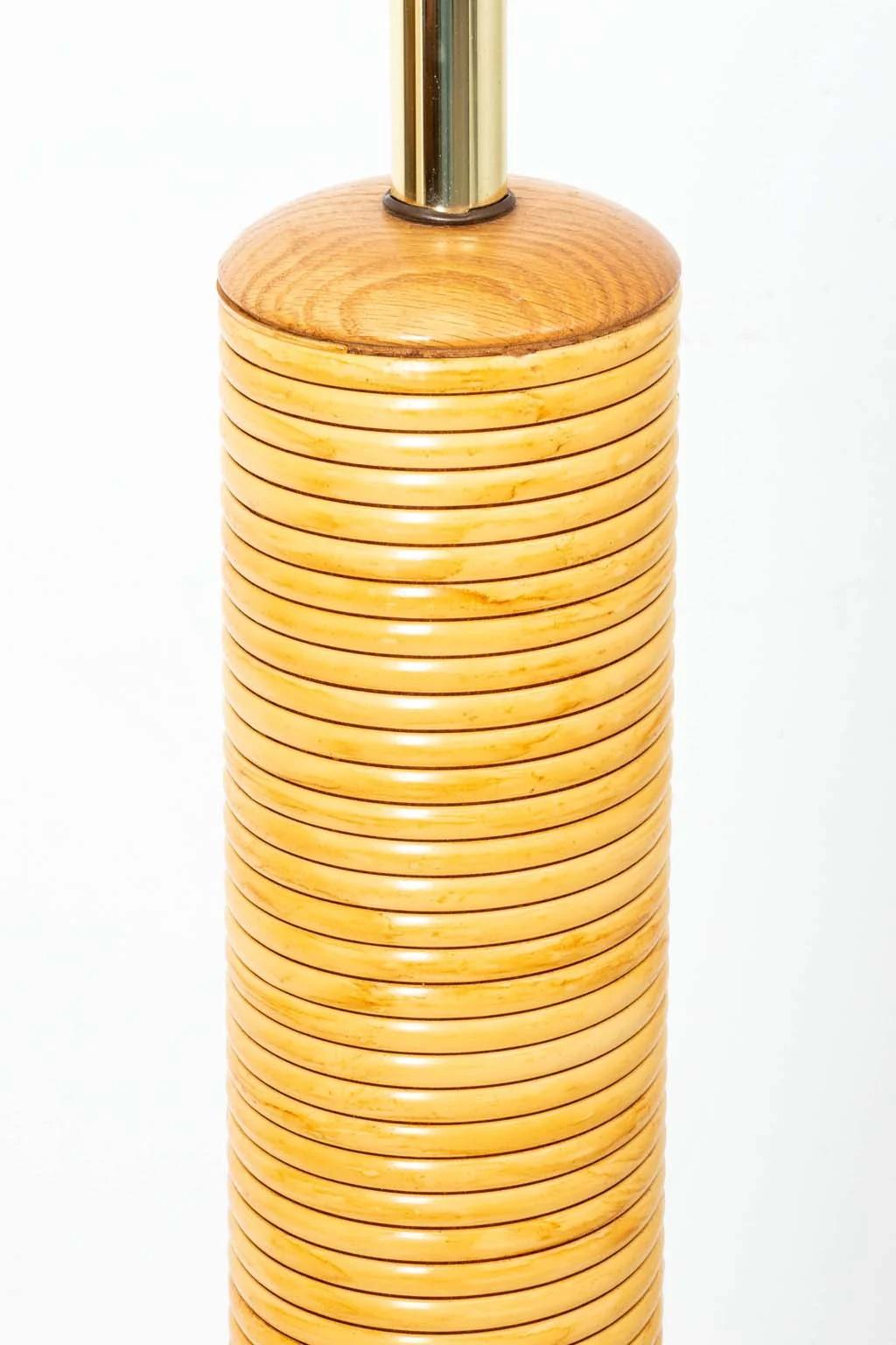Lampada da terra in rattan e Oak in vendita 1