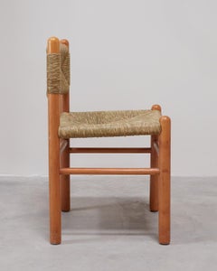 Rattan and Oak French Dining Chairs