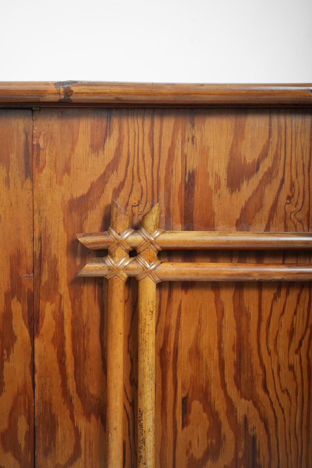 Art Deco Rattan and oak sideboard, 1950s.