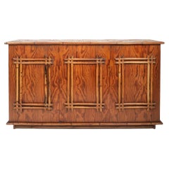 Rattan and oak sideboard, 1950s.