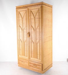 Rattan and raffia wardrobe