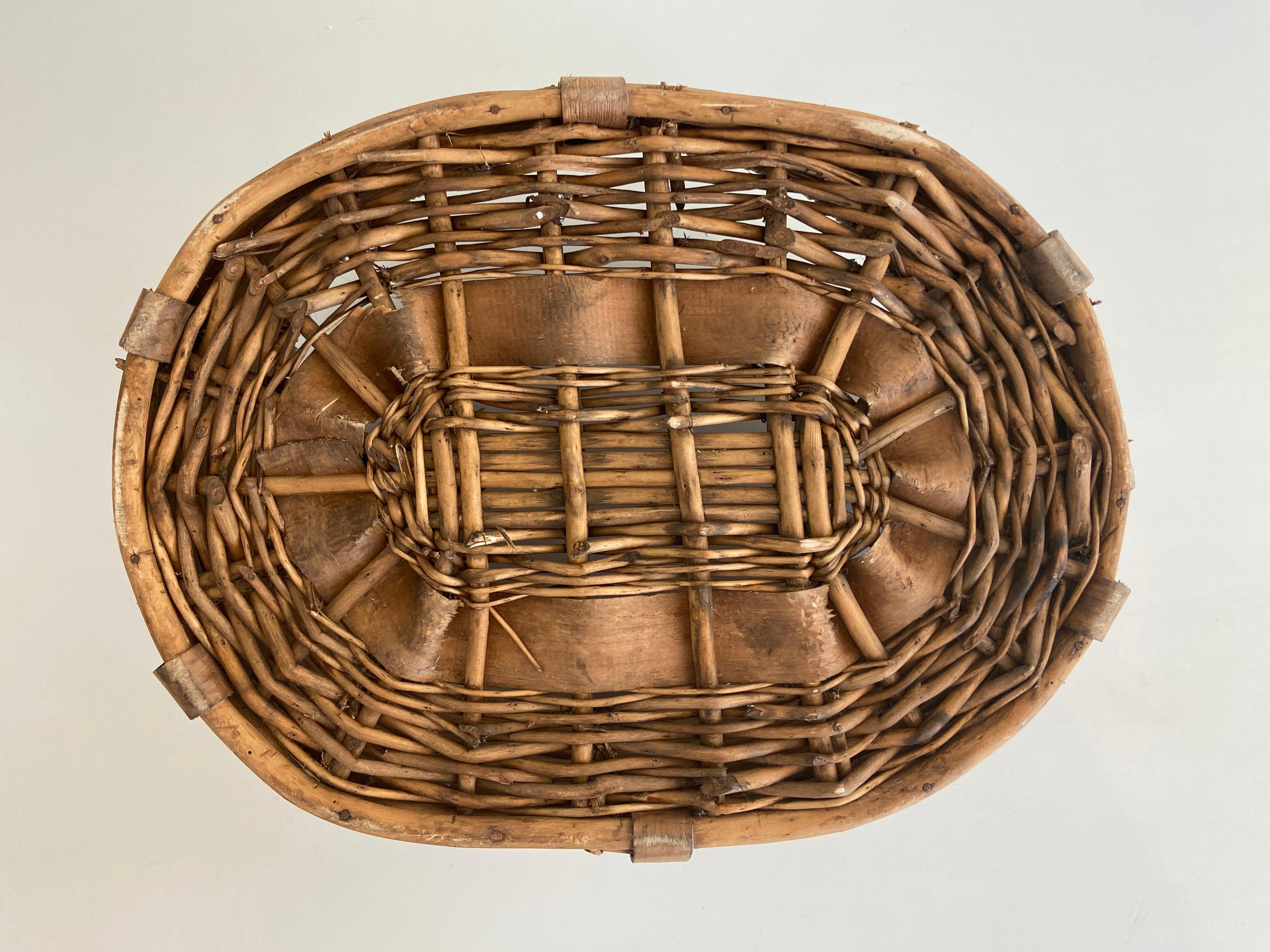 Rattan and Rope Logs Basket, French Work, Circa 1950 7