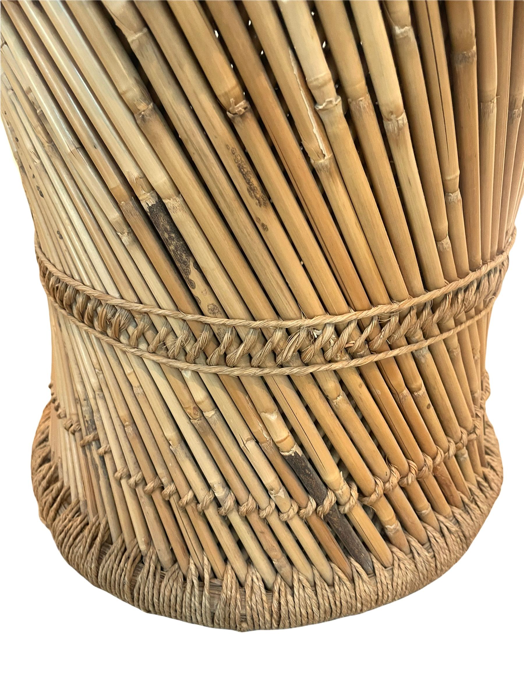 Rattan and Rope Stool For Sale 1
